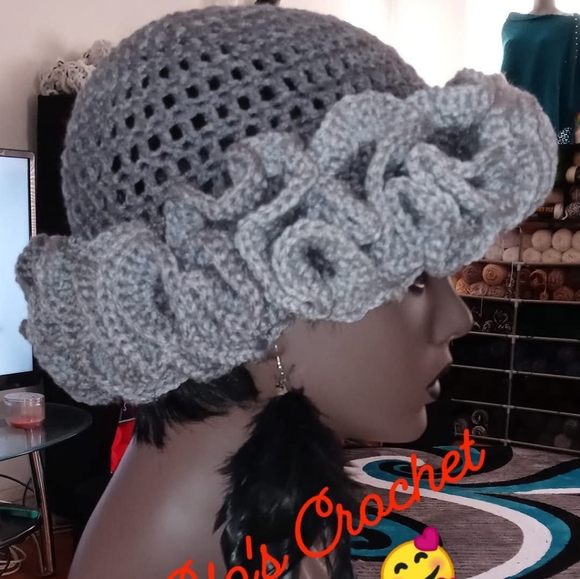 Handmade Crochet Ruffle Hat - Picture 4 of 4